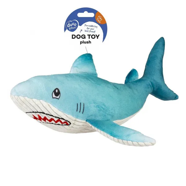 Duvo Plus Ocean - Плюшена акула за кучета, 35Х9Х7 см.