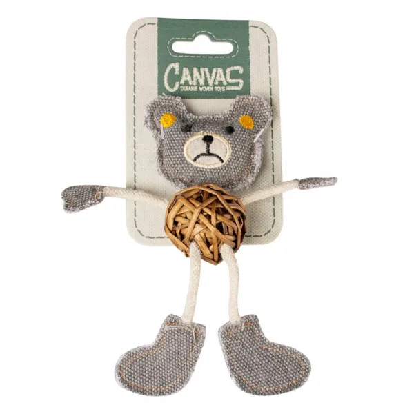 Duvo Plus Canvas bear - Играчка за котки във форма на мече, 17,8x12x2,5 см. 1