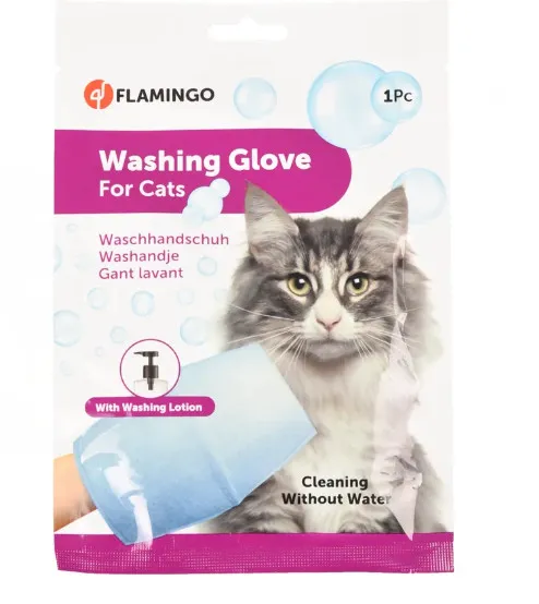Flamingo Washing glove - Ръкавица за баня за почистване на котки, 1 брой