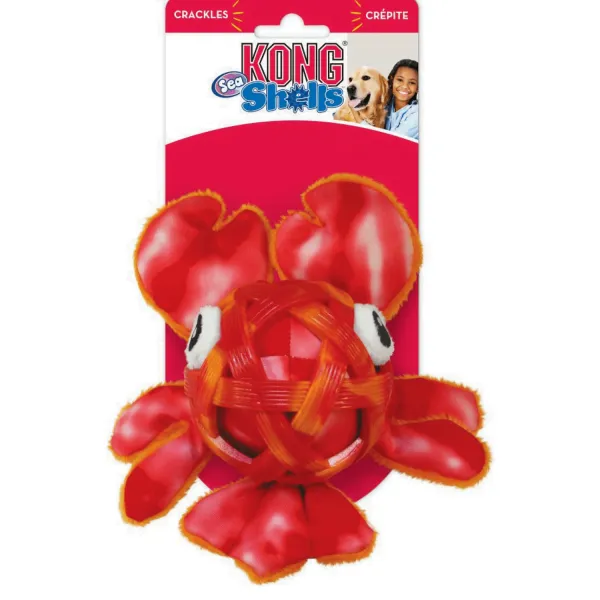 KONG Sea Shells Lobster - Забавна и издръжлива играчка за кучета във форма на омар, 32 см.