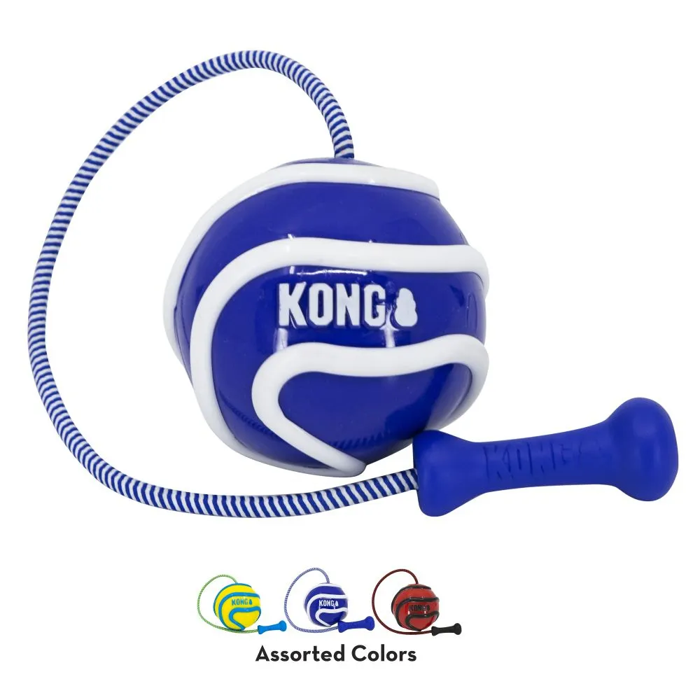 KONG Wavz Bunjiball Medium - Интерактивна играчка за кучета за дърпане и дъвчене с въже и топка 1
