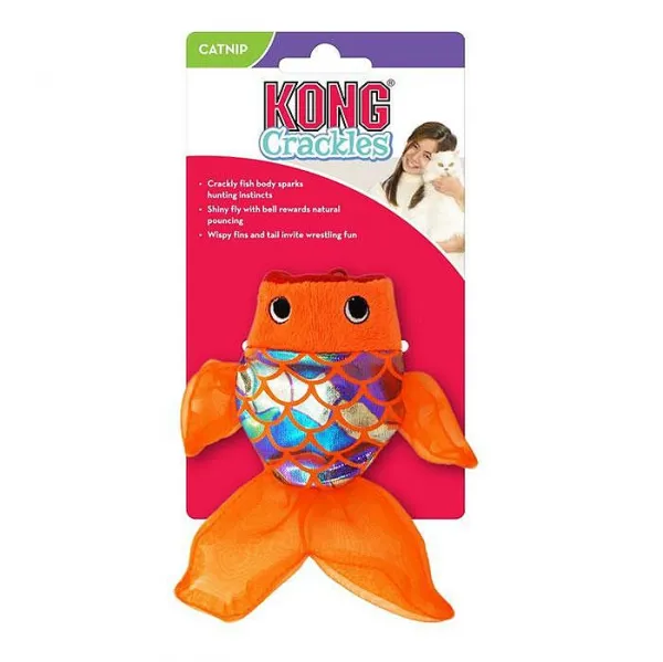 KONG Crackles Gulpz - Забавна играчка за котки във форма на риба, 19 см. 1