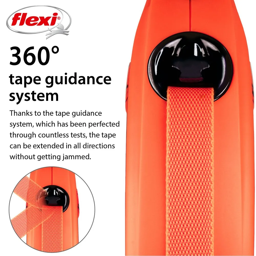 Flexi Xtreme Large - Автоматичен повод за кучета ,8 метра лента, до 55 кг - цвят оранжев 3