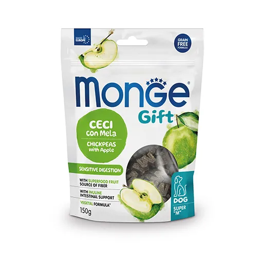 Monge Gift Super M Sensitive Digestion – Монопротеинови хапки, лакомство за кучета при чувствителна храносмилателна система с нахут и ябълка, 150 гр. 1