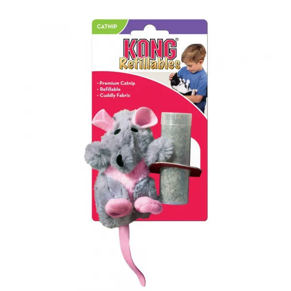 Kong Cat toy rat - Плюшена играчка за котки във форма на мишка с включена коча билка за стимулиране на играта