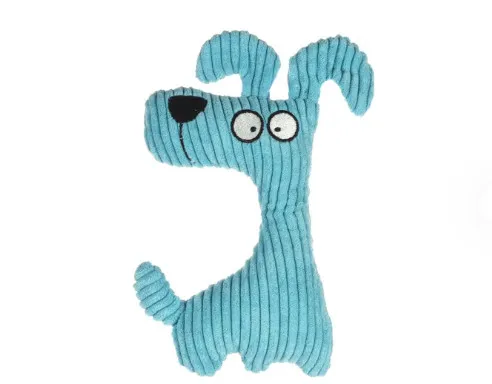 Flamingo Toy Pebbles Dog Blue - Играчка за кучета от рипсено кадифе,  14.5 см L X 4.5 см W X 23 см H 1