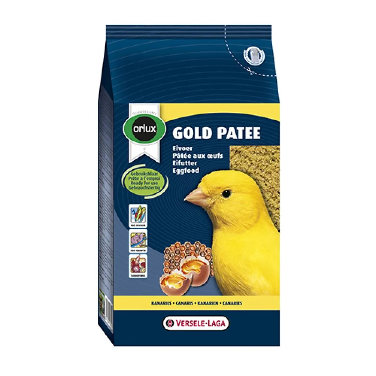 Versele Laga Gold Patee Yellow Canaries - Висококачествена, мека яйчена суха храна за жълти канарчета - 0,250 кг.