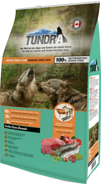 Tundra Deer Trout and Beef - Премиум суха храна за израснали кучета, без зърно, с еленско , пъстърва и говеждо месо, 750 гр.