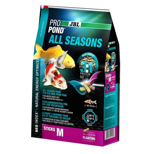JBL ProPond All Seasons M - Храна за всички сезони за средни по размер златни рибки (35-55см) и други езерни риби 5.8 кг.