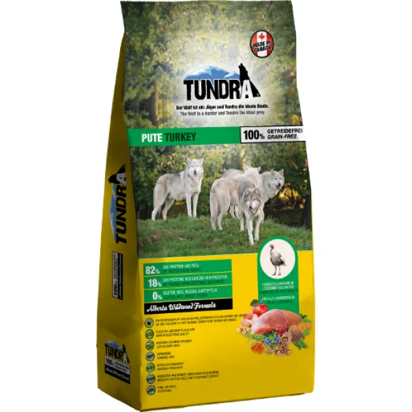 Tundra Dog Adult Dry Turkey - Премиум пълноценна суха храна за израснали кучета, без зърно, с пуешко месо 3.180 кг.