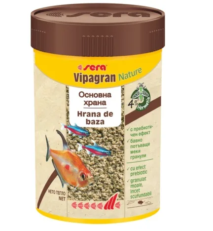 Sera Vipagran Nature - Универсална храна,подходяща е за рибки от средните водни слоеве 100 мл.