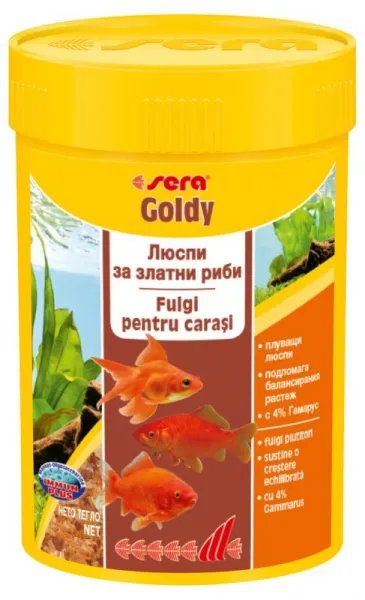 Sera Nature Goldy - Основна храна за златни рибки без оцветители и консерванти с инсекти 100 мл.