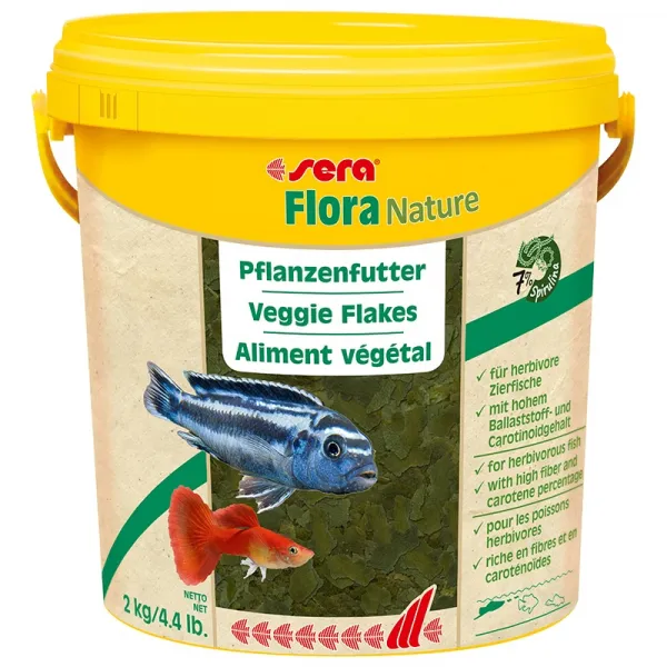 Sера флора Nature  - Натурална храна за растителноядни рибки, със спирулна 10000мл, 2кг.