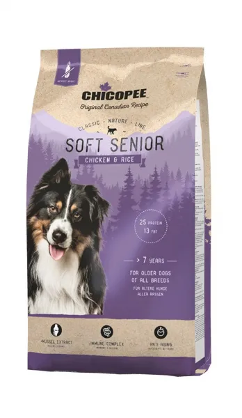 Chicopee Classic Nature Soft Senior-Храна за кучета,мека, полувлажна за над 7 години с пиле и ориз 15 кг. 1