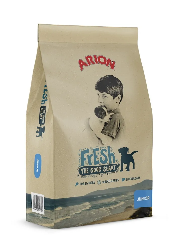 Arion Fresh Junior - Пълноценна суха храна за подрастващи кучета от всички породи с пилешко месо, 12 кг.