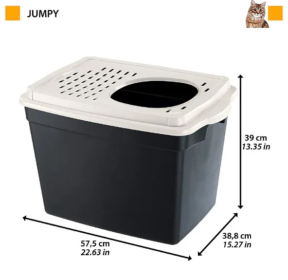 Ferplast Jumpy - Закрита тоалетна с горен вход за котки, 38,8 x 57,5 x h 39 см. 3