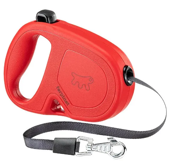 Ferplast Flippy One Tape Small - Автоматичен повод за кучета, 4 метра лента за кучета до 15 кг. - червен