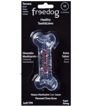 Freedog Soft Bone Beef Flavour - Играчка кокал от TPR с аромат на телешко, 9,3 см. 2
