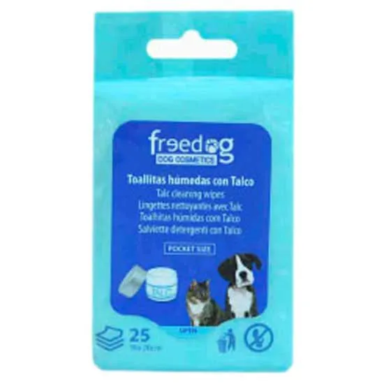 Freedog Talcum Cleaning Wipes - Мокри кърпи за почистване за кучета и котки, 40 броя