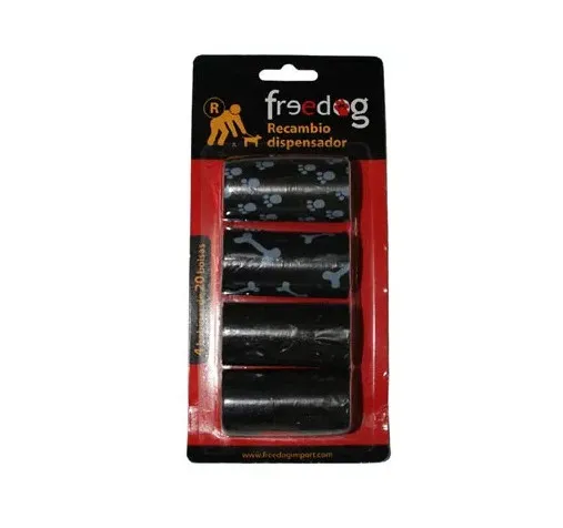 Freedog Recambio Dispensador - Хигиенични торбички за кучета, 4 ролки х 20 броя