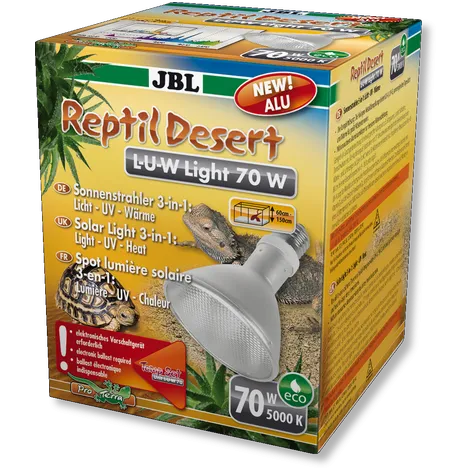 JBL ReptilDesert L-U-W Light alu - Металхалогенна слънчева светлина (прожектор) за пустинни терариуми, 70W