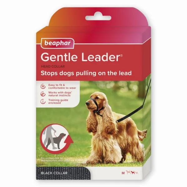 Beaphar Gentle Leader - Повод срещу дърпане за кучета от средни породи, черен 1