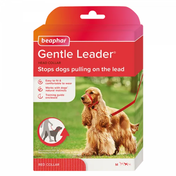 Beaphar Gentle Leader - Повод срещу дърпане за кучета от средни породи, червен 1