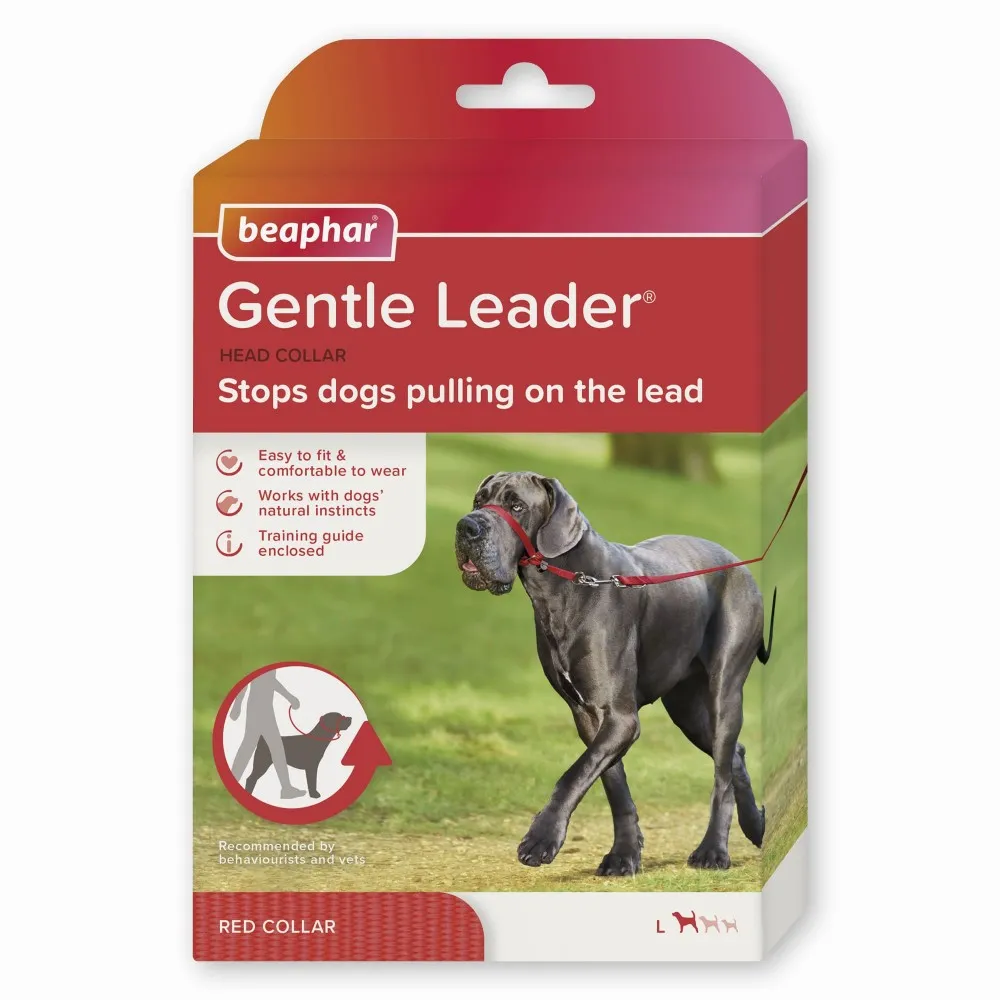 Beaphar Gentle Leader - Повод срещу дърпане за кучета от едри породи, червен 1