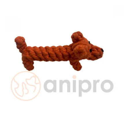 Anipro Play - Въжена играчка за кучета  под формата на куче, 19 см. 110 гр.