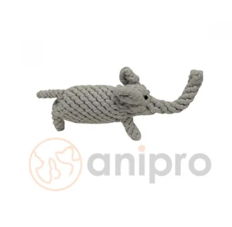 Anipro Play - Въжена играчка за кучета под формата на слон, 25 см. 120 гр.