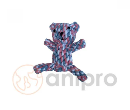Anipro Play - Въжена играчка за кучета под формата на мече, 12 см. 110 гр.