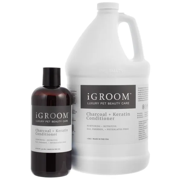 Igroom Charcoal Keratin Conditioner - Балсам за кучета с въглен и кератин за всички видове козина, 3,78 л.