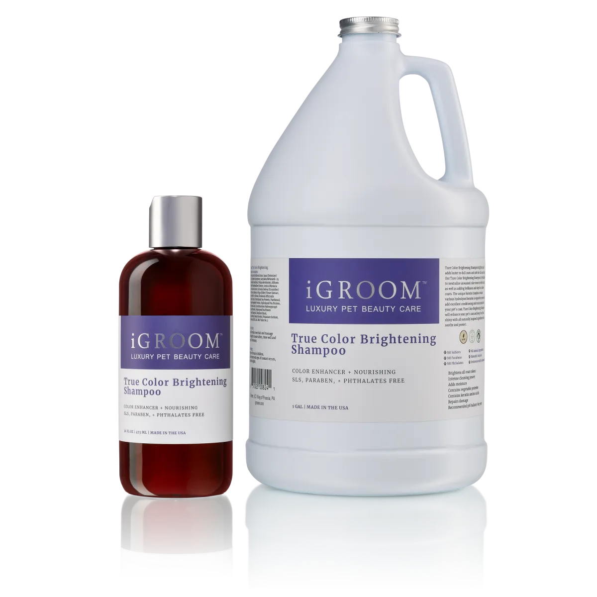 Igroom Color Brightening Shaampoo - Изсветляващ шампоан за кучета, придава блясък на матовата козина и е безопасен за всички цветове козина, 473 мл.