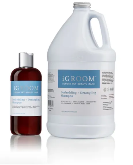 Igroom Deshedding + Detangling Shampoo - Шампоан за кучета за премахване на подкосъма и разплитане, 3,78 мл.