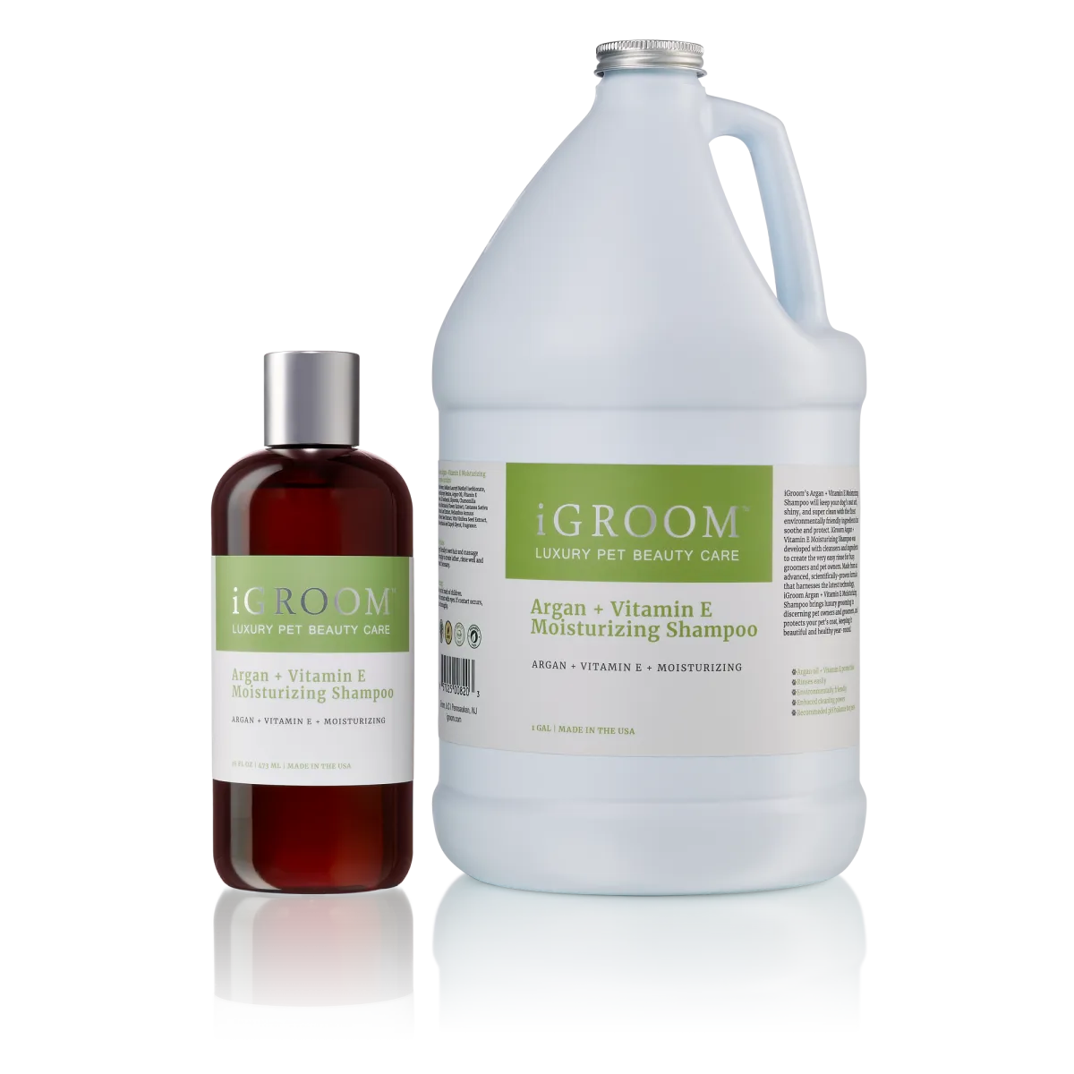 Igroom Argan & Vitamin E - Овлажняващ шампоан за кучета за мека и блестяща козина, с арган и Витамин Е, 475 мл.