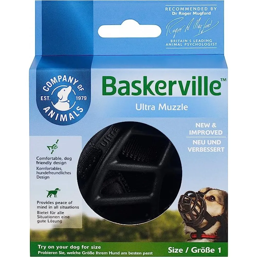 Baskerville Ultra Muzzle - Намордник за кучета, размер 1 за дребни породи като бордер териер, джак ръсел  1