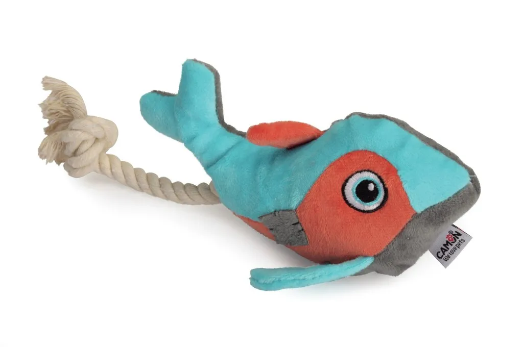 Camon - Кучешка играчка във форма на риба с въже 24 см.