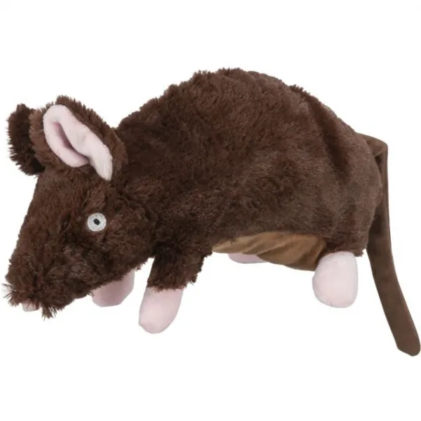 Trixie Rat - Забавна плюшена играчка за кучета във форма на мишка, със звук, 26 см.