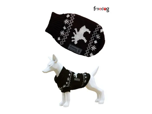 Freedog Jersey Elk color negro - Модерен пуловер за кучета, черен , 15 см.