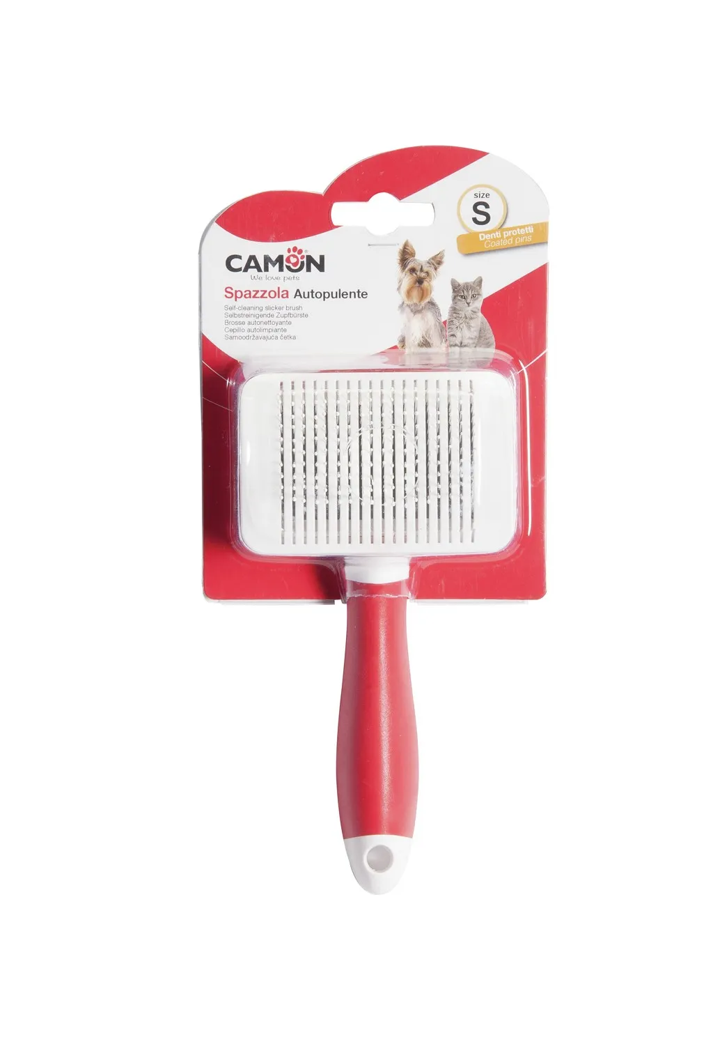 Camon Self-cleaning slicker brush Small - Самопочистваща се четка за кучета и котки, 8,6 см. 1