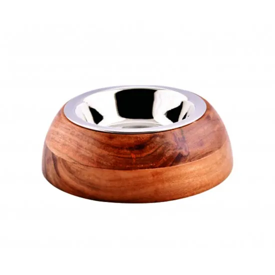 Anipro Wood - Модерна дървена купа за кучета и котки за храна и вода, 16 см, 0.7 л