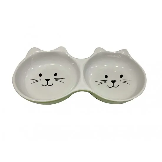 Anipro Ceramic double - Керамична купа котки за храна и вода, двойна 2 х 0.15 л
