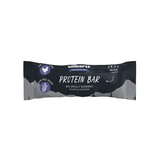 Chicopee Protein Bar - Протеинов бар за кучета, без зърно, с пилешко, ябълки и боровинки, 9 см, 25 гр./ 2 броя 1