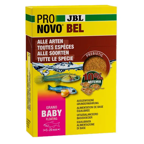 JBL Pronovo Bel Grano Baby - Пълноценна храна на прах за млади декоративни рибки в аквариум, 3 х 10 мл.