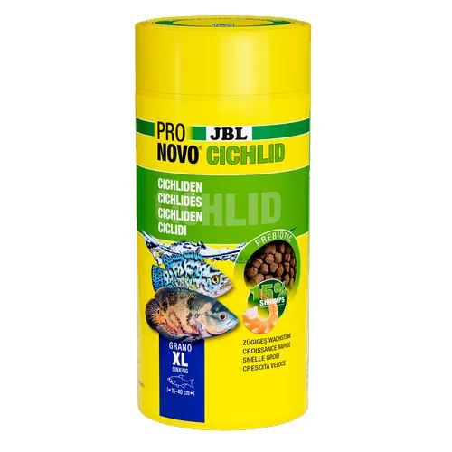 JBL Pronovo Cichlid Grano XL  - Основна храна за аквариумни рибки, под формата на гранули, за цихлиди (15-25 см) - 1000 мл.