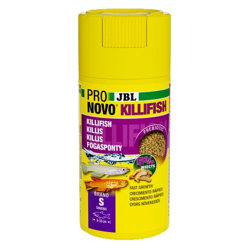 JBL Pronovo Killfish Grano S - Основна храна за аквариумни рибки, под формата на гранули с размер S, за килифиш с размер 3-10 см.- 100 мл.