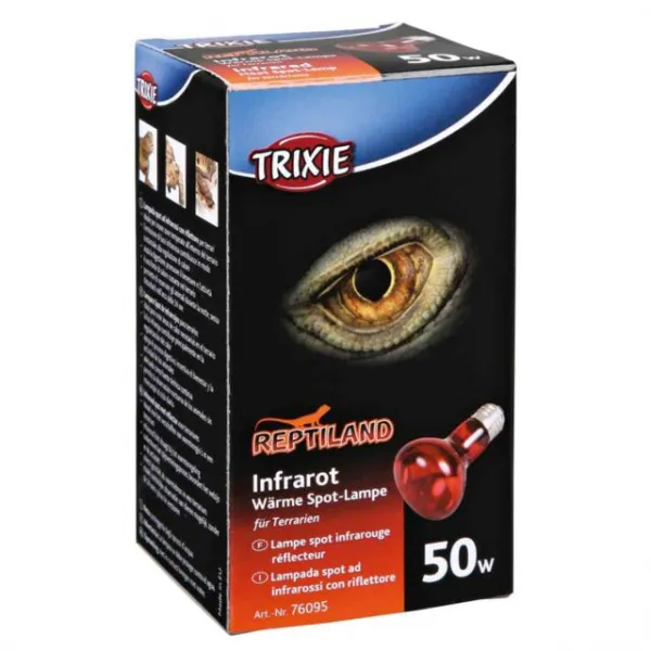 Trixie Infrared Heat Spot Lamp - Инфрачервена точкова точкова лампа за терариум, 50 W 1