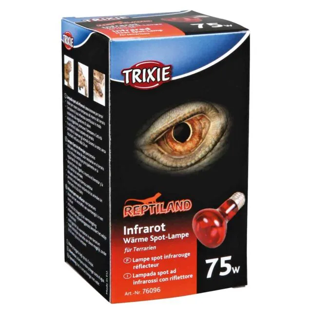Trixie Infrared Heat Spot Lamp - Инфрачервена точкова точкова лампа за терариум, 75 W 1