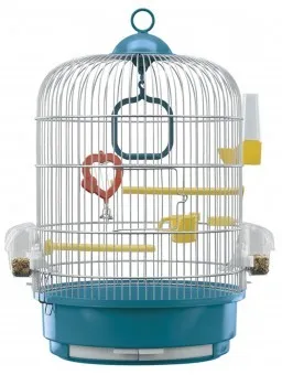 Ferplast - Cage Regina White - Оборудвана клетка за канарчета, екзотични и други птици, Ø 32,5 x H 48,5 см. 2