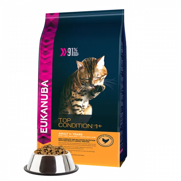 Eukanuba Adult TOP CONDITION - суха храна за котки на възраст над 12 месеца, 4 кг.